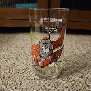 1978 Orangutan Endangered Species Glass